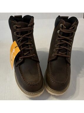 Eurostar Men's Brown Leather Moc Toe Work Boots Size 7